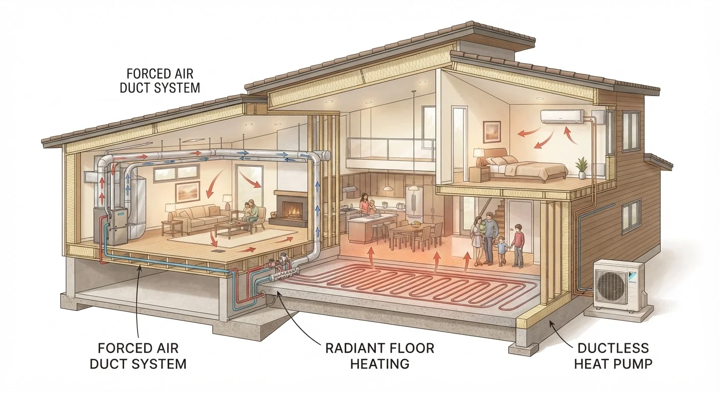Forced Air, Radiant Heat, and Heat Pumps: How the Main Heating Systems Actually Differ